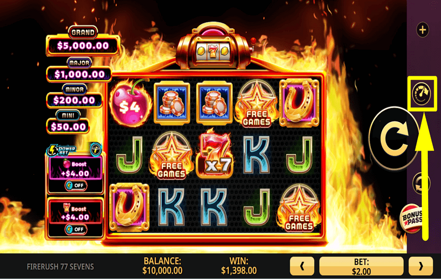 Firerush 77 Sevens SPEED UP THE GAME.