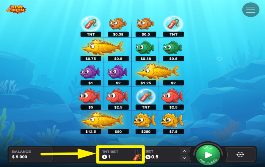 Fish Boom APPROFITTA DELLE OPPORTUNITÀ DI TNT BET.