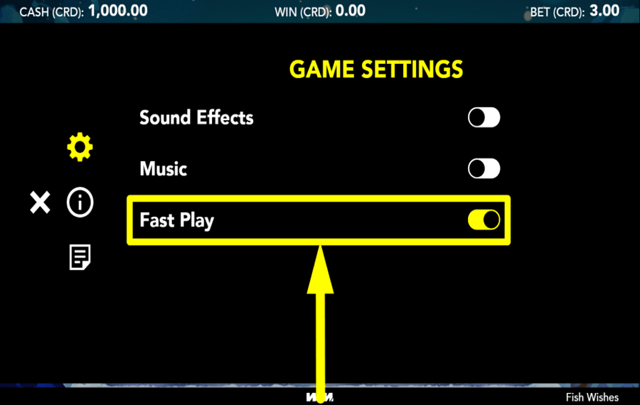 Fish Wishes CHANGE SPIN SPEED.