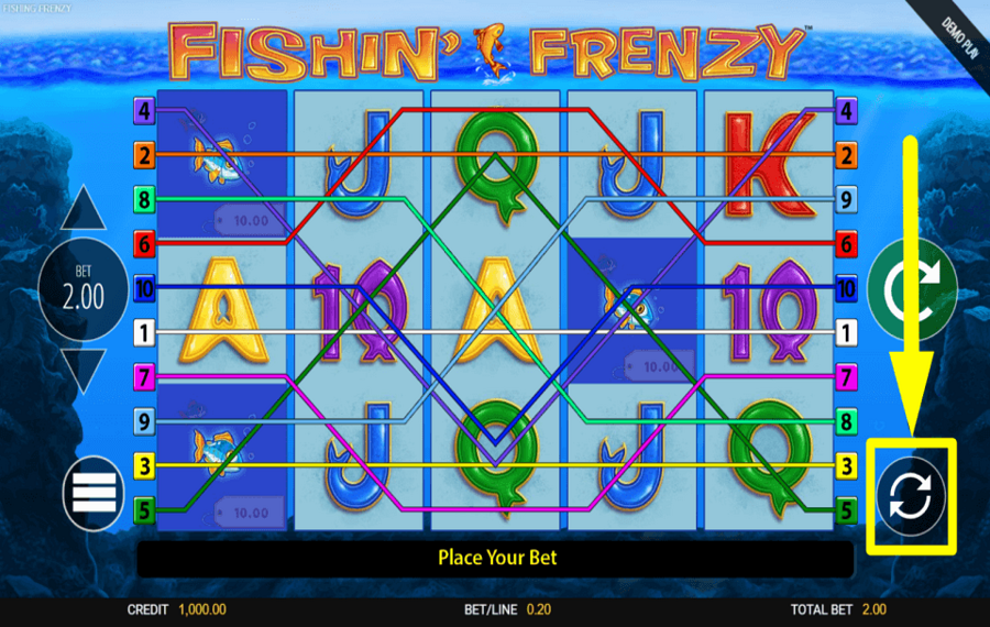 Fishin Frenzy UTILIZZA LA FUNZIONE DI RIPRODUZIONE AUTOMATICA.
