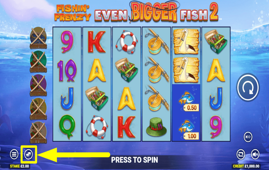 Fishin Frenzy Even Bigger Fish 2 PLACER L'ENJEU.