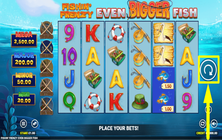 Fishin Frenzy Even Bigger Fish CLICK SPIN TO WIN.