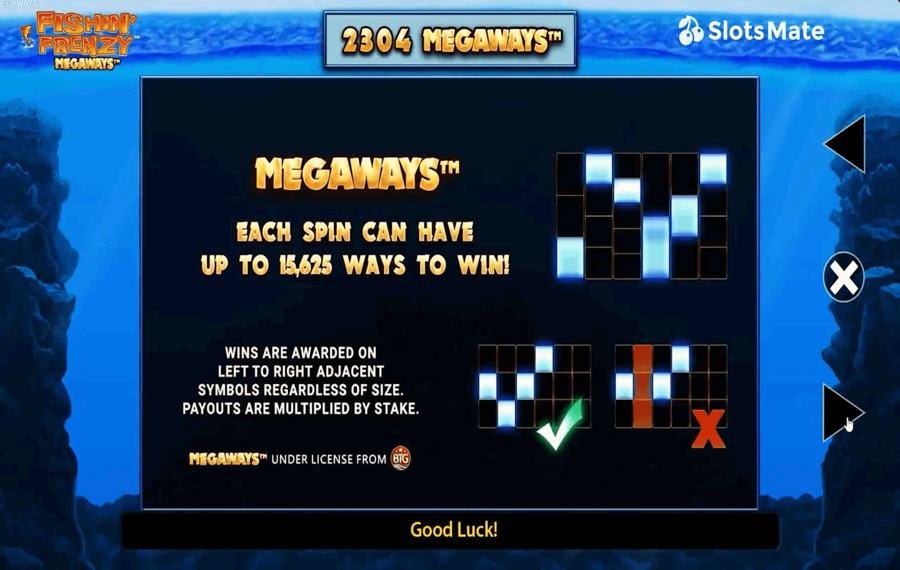 Fishin Frenzy Megaways Choisissez les lignes de paiement.