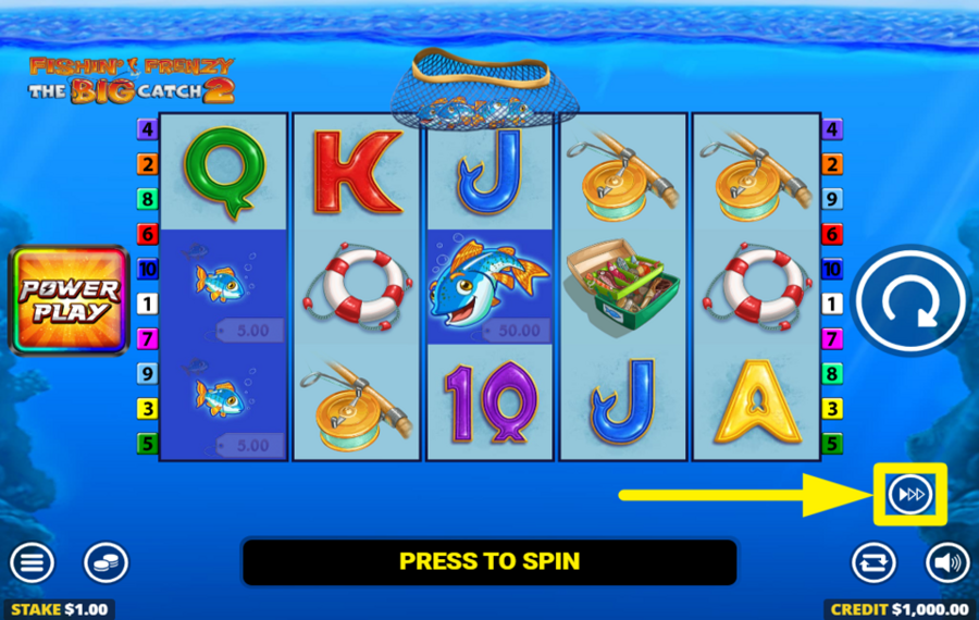 Fishin Frenzy The Big Catch 2 BESCHLEUNIGEN SIE DAS SPIEL.