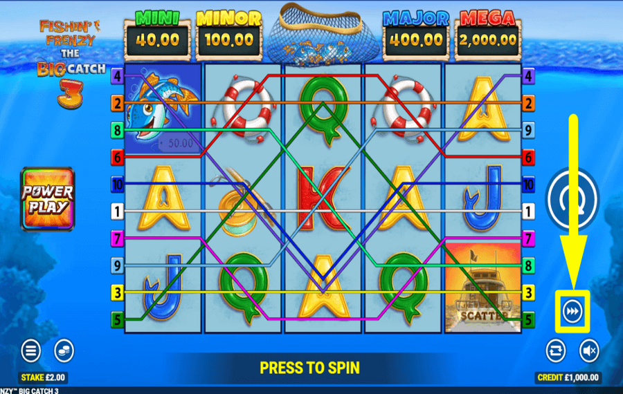 Fishin Frenzy The Big Catch 3 CONTRÔLEZ LA VITESSE.