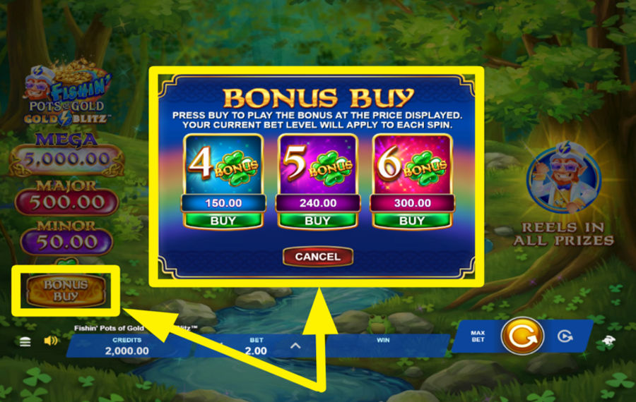 Fishin Pots of Gold Gold Blitz ACHETEZ UN PACK BONUS.
