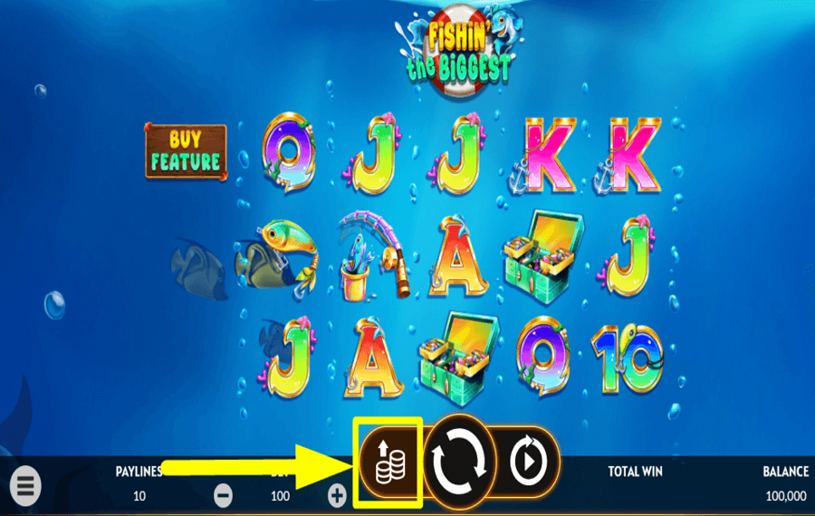 Fishin The Biggest Setzen Sie den Höchstbetrag ein.