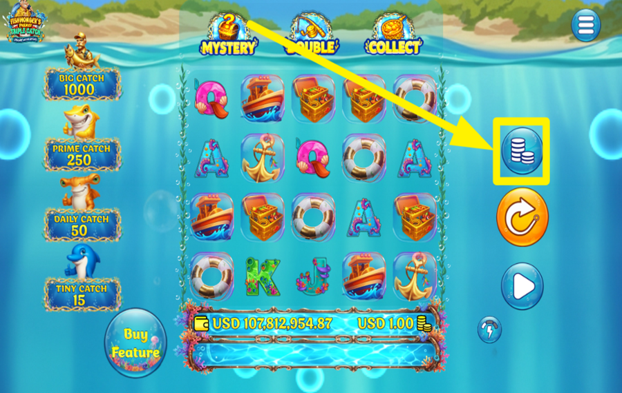 Fishmongers Frenzy Triple Catch Hold and Win ИЗМЕНИТЕ СУММУ СТАВКИ.