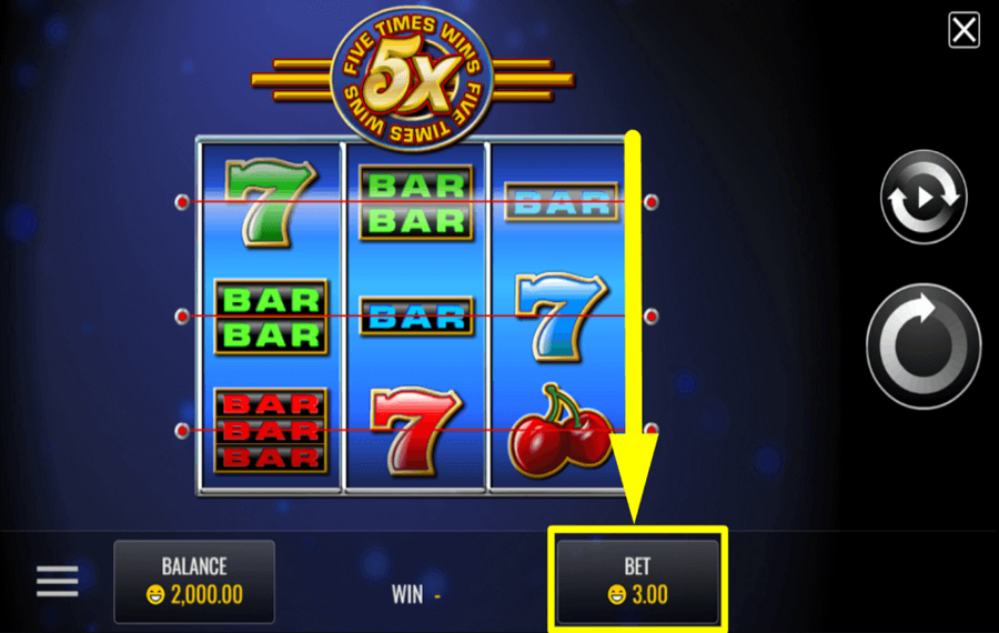 Five Times Wins CHOISISSEZ LA MISE TOTALE.