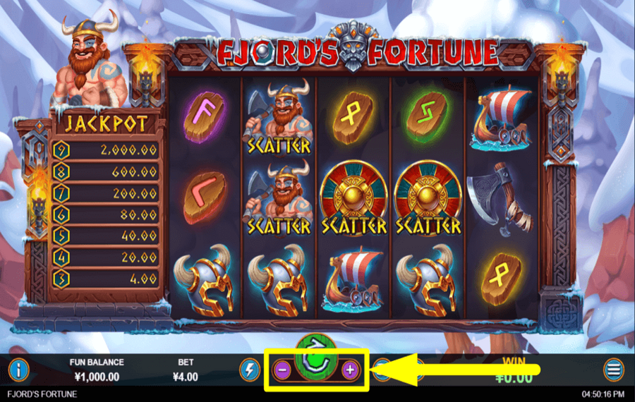 Fjords Fortune SELECT THE STAKE.