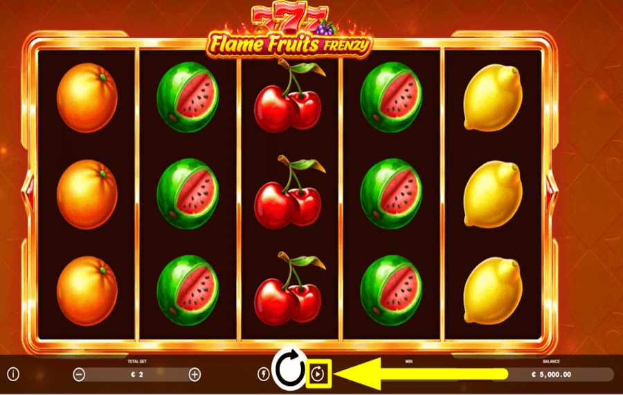 Flame Fruits Frenzy TOURNER AUTOMATIQUEMENT.