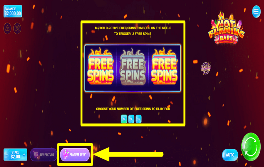 Flaming Bars FEATURE-SPINS ERLAUBEN.