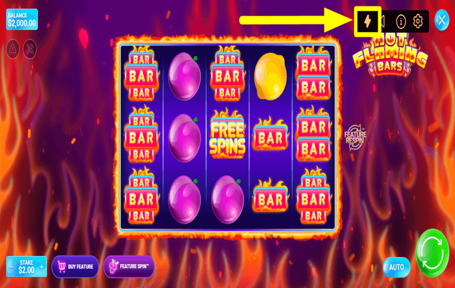 Flaming Bars BESCHLEUNIGEN SIE DAS TEMPO.