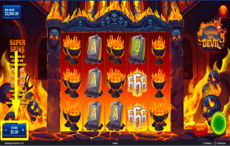 Flaming Hot Devil Platzieren Sie Ihre Wette.