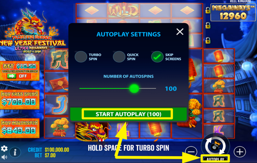 Floating Dragon New Year Festival Ultra Megaways Hold and Spin UTILISEZ DES SPIN AUTOMATISÉS. 