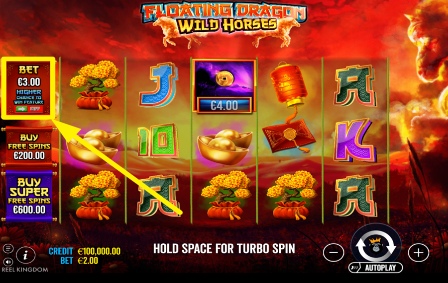 Floating Dragon Wild Horses PROFITEZ DES PARIS ANTE.