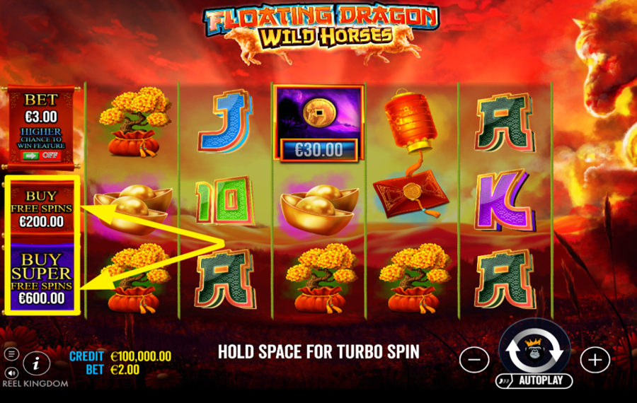 Floating Dragon Wild Horses ACHETEZ DES TOURS GRATUITS.