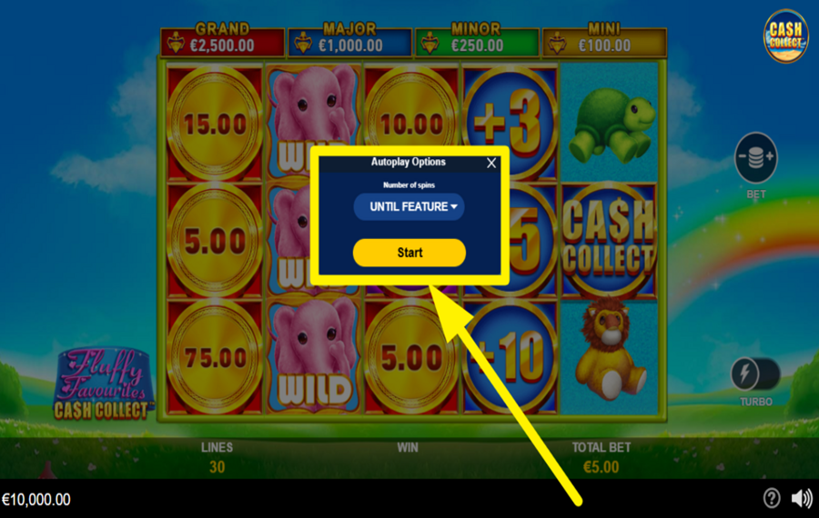 Fluffy Favourites Cash Collect AUTOMATISCHES SPIELEN AUSLÖSEN.
