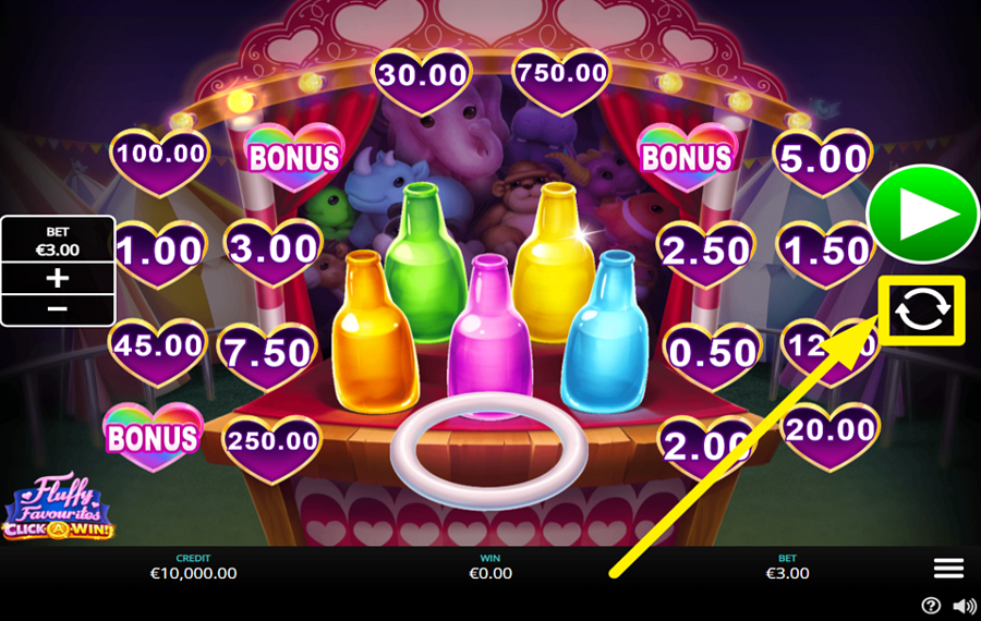 Fluffy Favourites Click A Win CHOOSE AUTOMATIC PLAY.