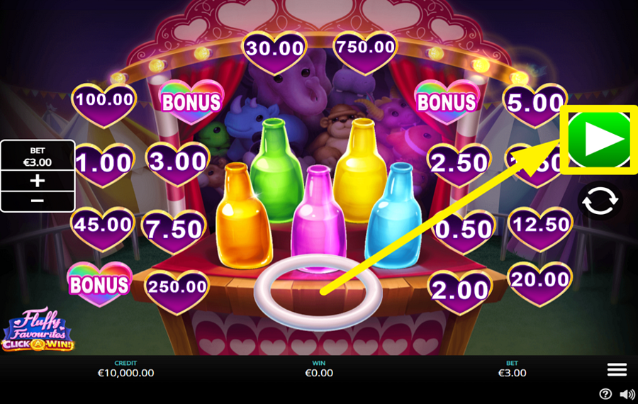 Fluffy Favourites Click A Win AIM FOR THE BOTTLES.
