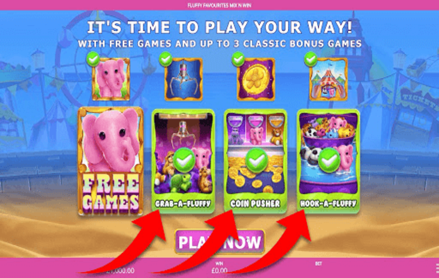Fluffy Favourites Mix n Win Choose up to 3 Classic Bonus Games