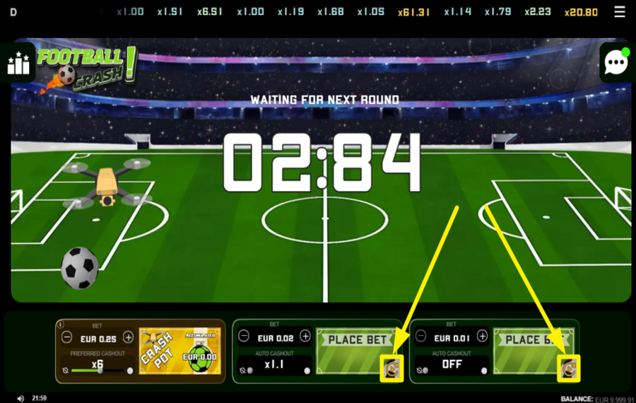 Football Crash ЗАПУСТИТЬ АВТОМАТИЧЕСКОЕ ВОСПРОИЗВЕДЕНИЕ.