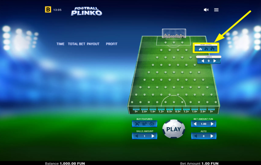 Football Plinko ВЫБЕРИТЕ УРОВЕНЬ РИСКА.