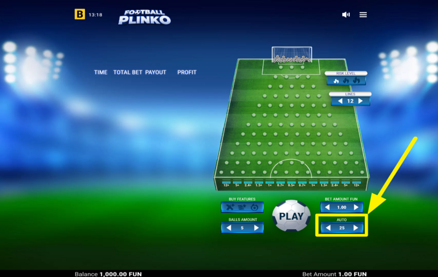 Football Plinko ИСПОЛЬЗУЙТЕ АВТОВОСПРОИЗВЕДЕНИЕ.