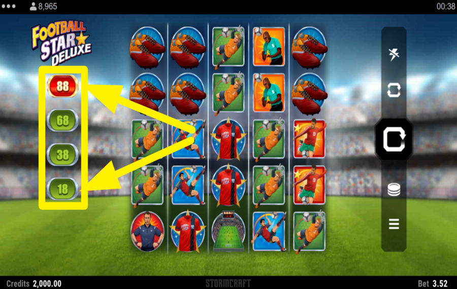 Football Star Deluxe ELIJA EL NÚMERO DE LÍNEAS DE PAGO.