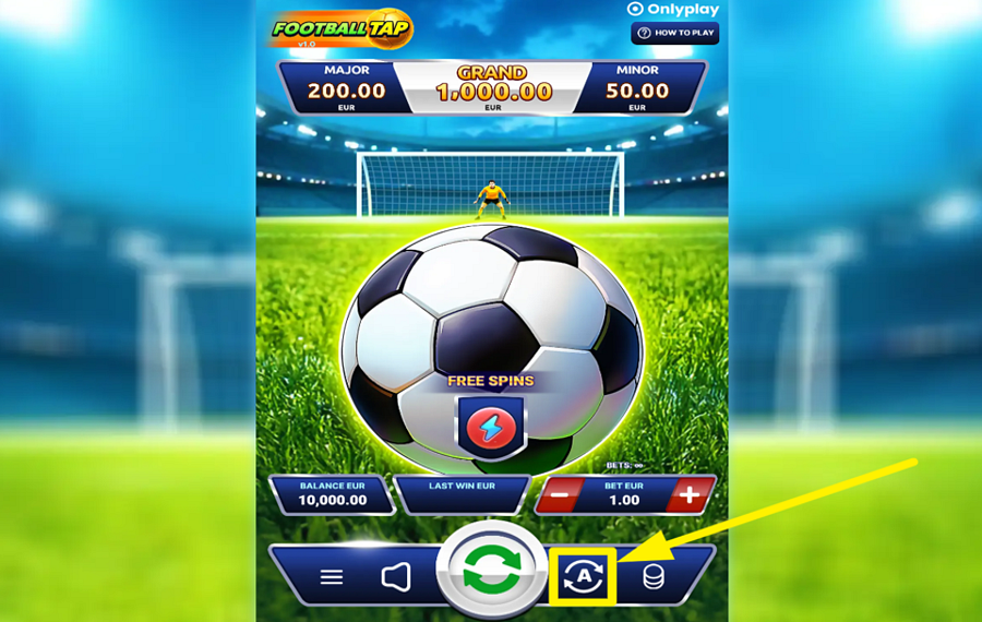 Football Tap ИНИЦИИРУЙТЕ АВТОМАТИЧЕСКИЕ РАУНДЫ.