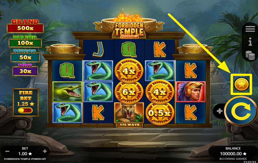 Forbidden Temple Power Hit РАЗБЛОКИРУЙТЕ БОНУСНУЮ ФУНКЦИЮ.