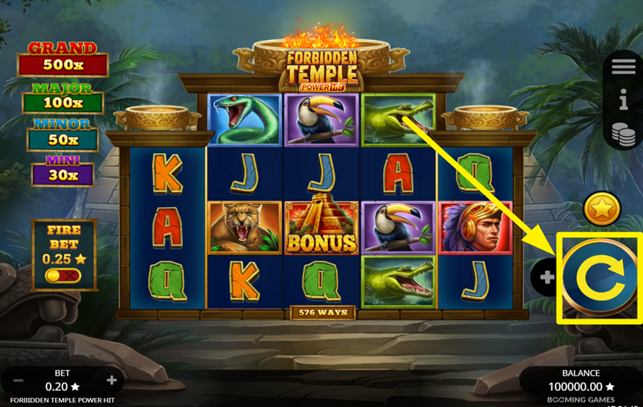 Forbidden Temple Power Hit ВРАЩАЙТЕСЬ, ЧТОБЫ ВЫИГРАТЬ!