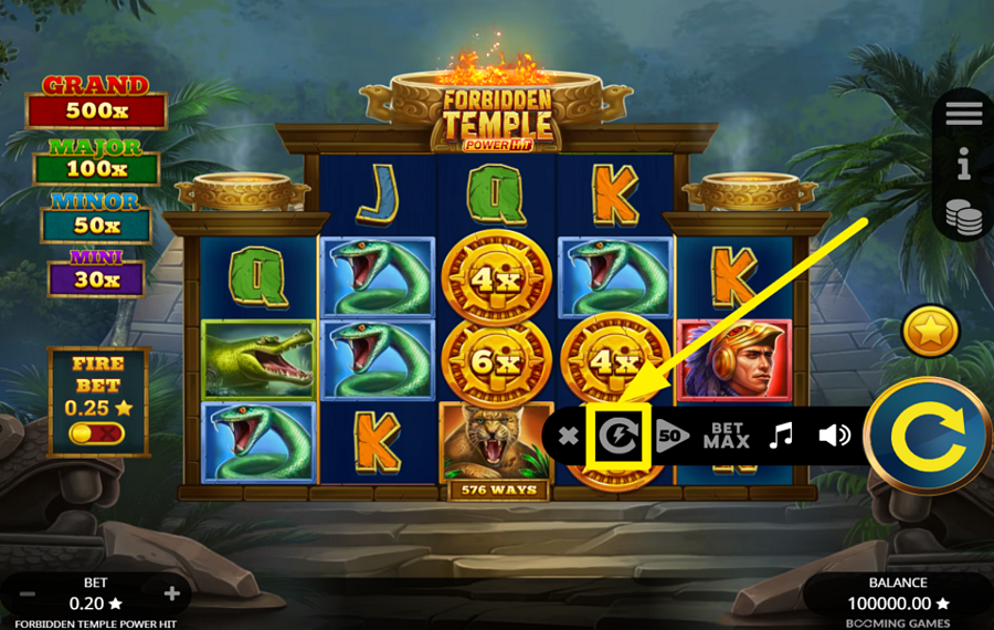 Forbidden Temple Power Hit ИЗМЕНИТЕ СКОРОСТЬ.