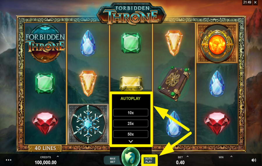 Forbidden Throne CHOISISSEZ LES TOURS AUTOMATIQUES.