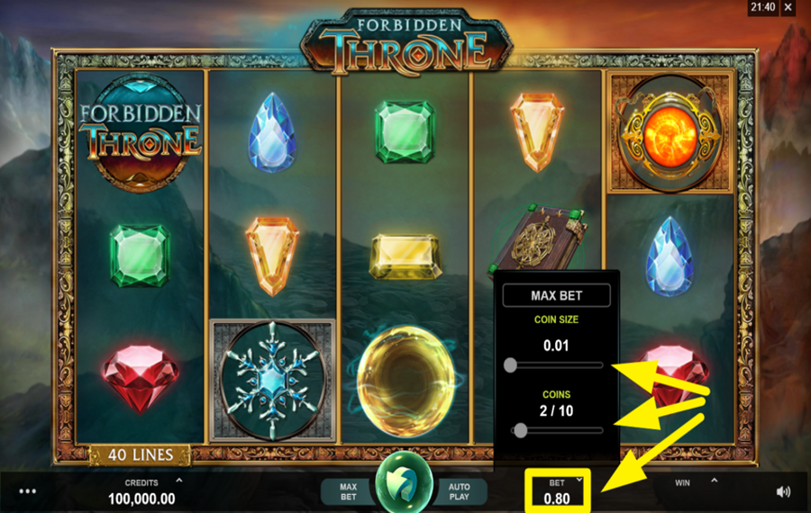 Forbidden Throne SÉLECTIONNEZ LE MONTANT DE VOTRE PARI.