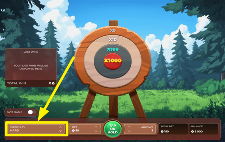Forest Arrow AJUSTEZ LE NIVEAU DE DIFFICULTÉ.