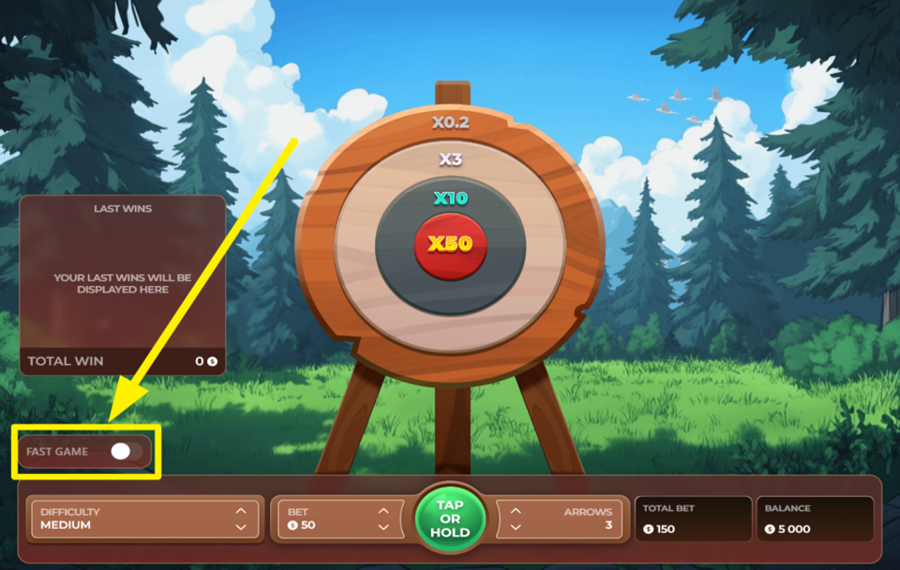 Forest Arrow CHANGER LA VITESSE.