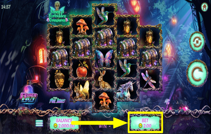 Forest of Forbidden Treasures BESTIMMEN SIE DEN EINSATZ.