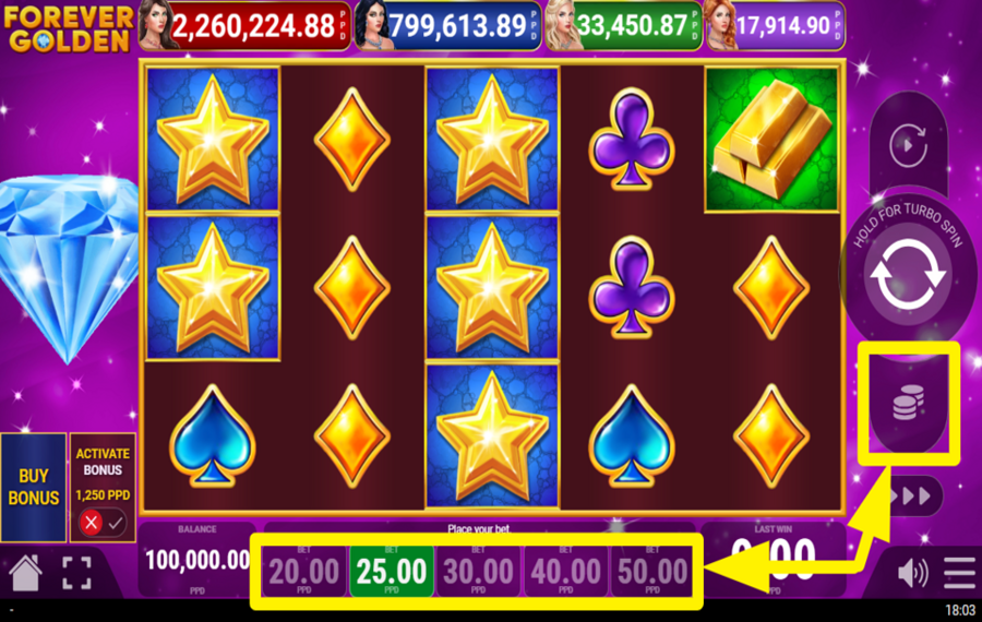 Forever Golden Скорректируйте свою ставку.