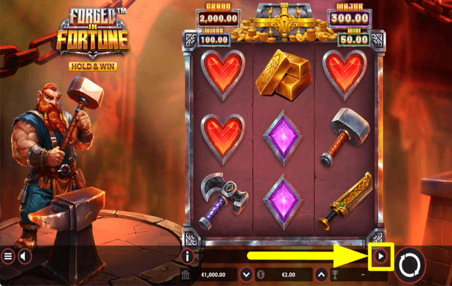 Forged in Fortune Hold and Win SPIN AUTOMATICALLY.