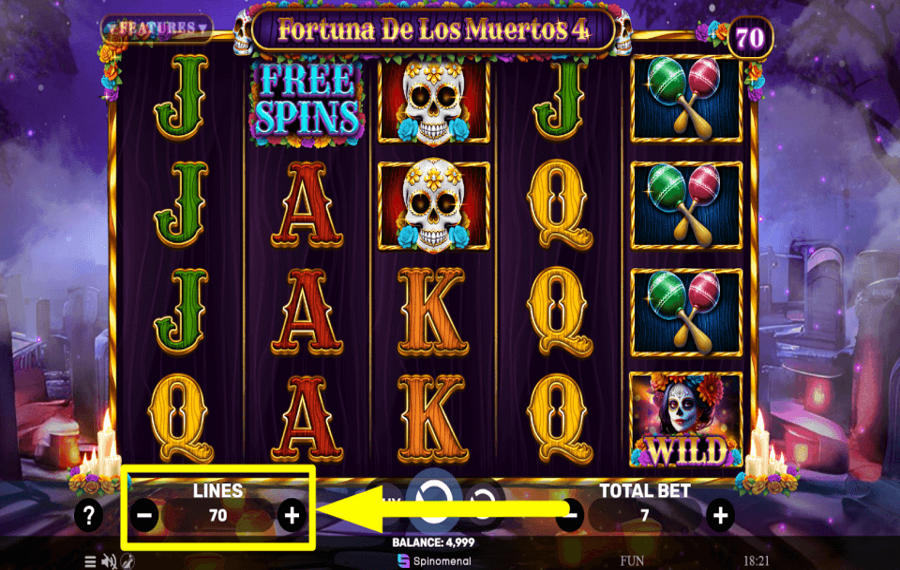 Fortuna De Los Muertos 4 AJUSTEZ LES LIGNES DE PAIEMENT.