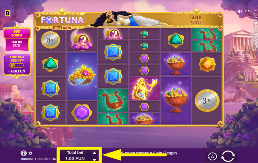 Fortuna Trueways AJUSTEZ LE MONTANT DE VOTRE PARI.