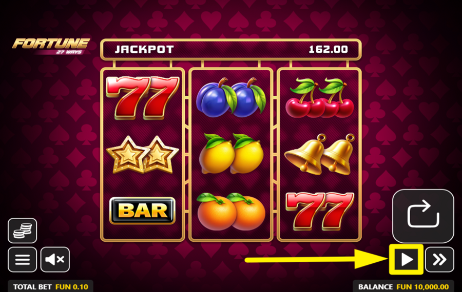 Fortune 27 Ways INITIATE AUTOMATIC SPINS.