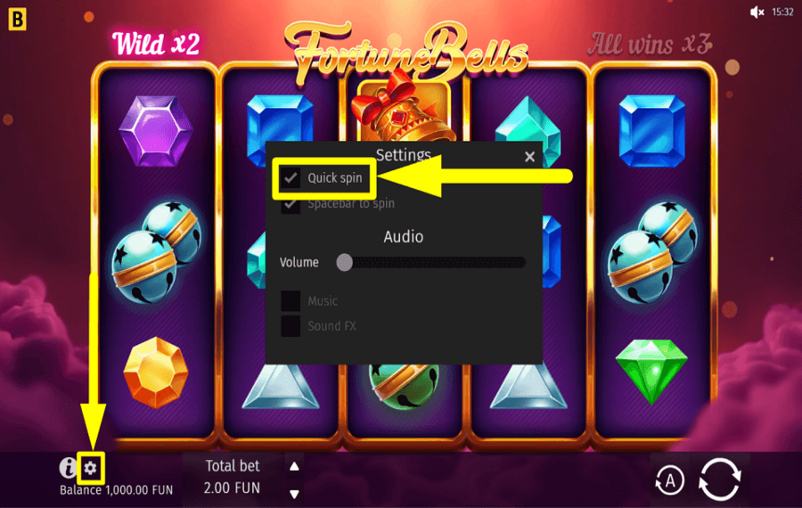 Fortune Bells CONTROL THE SPEED.