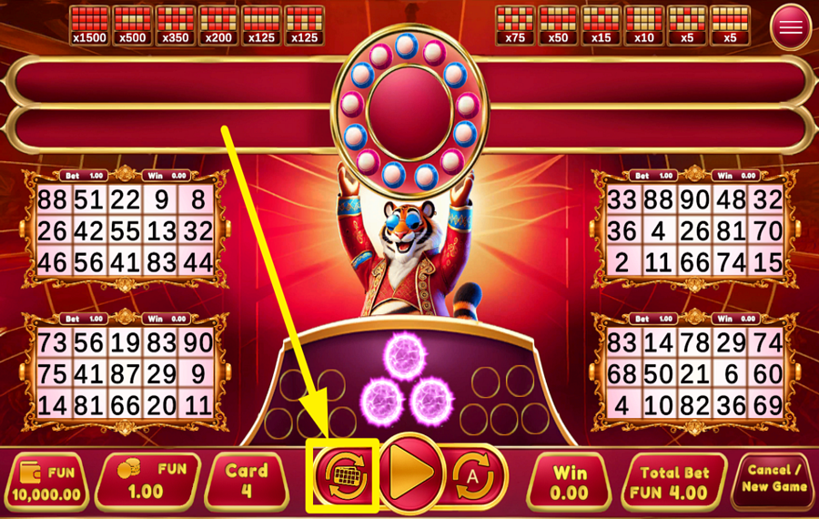 Fortune Bingo Tiger MISCHE DIE KARTENNUMMERN.