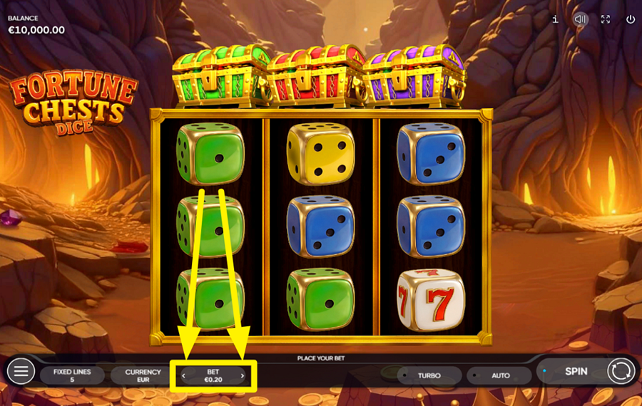 Fortune Chests Dice DETERMINE YOUR WAGER.