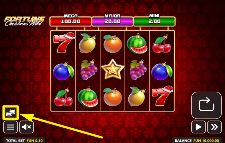 Fortune Christmas Wild WÄHLEN SIE IHREN EINSATZBETRAG.