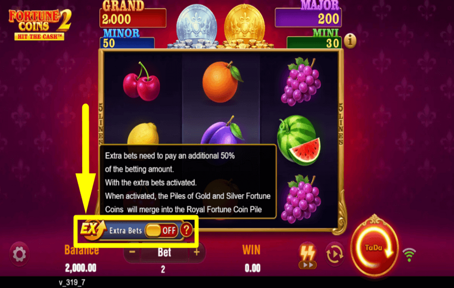 Fortune Coins 2 STRENGTHEN YOUR ODDS.