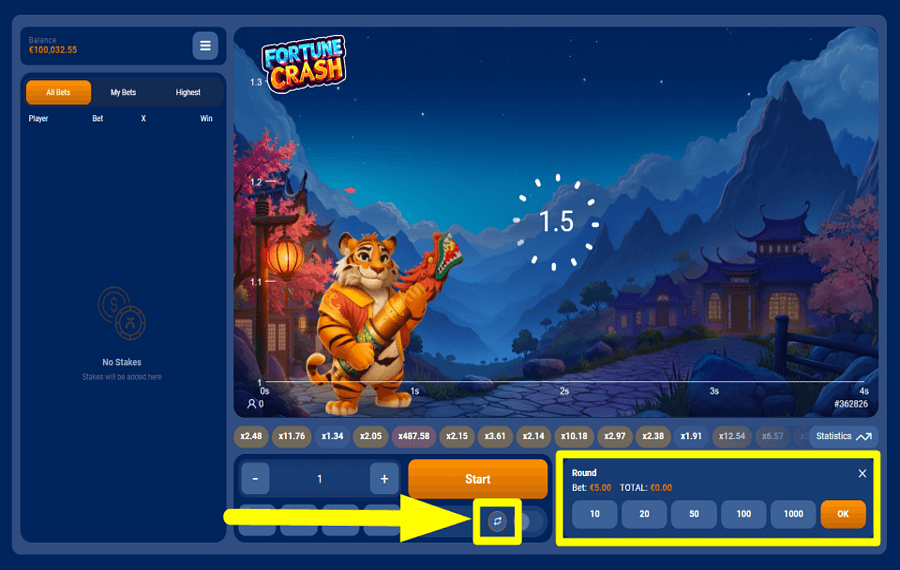 Fortune Crash WÄHLEN SIE AUTOPLAY.