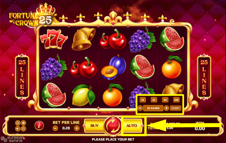 Fortune Crown 25 SPIN AUTOMATICALLY.